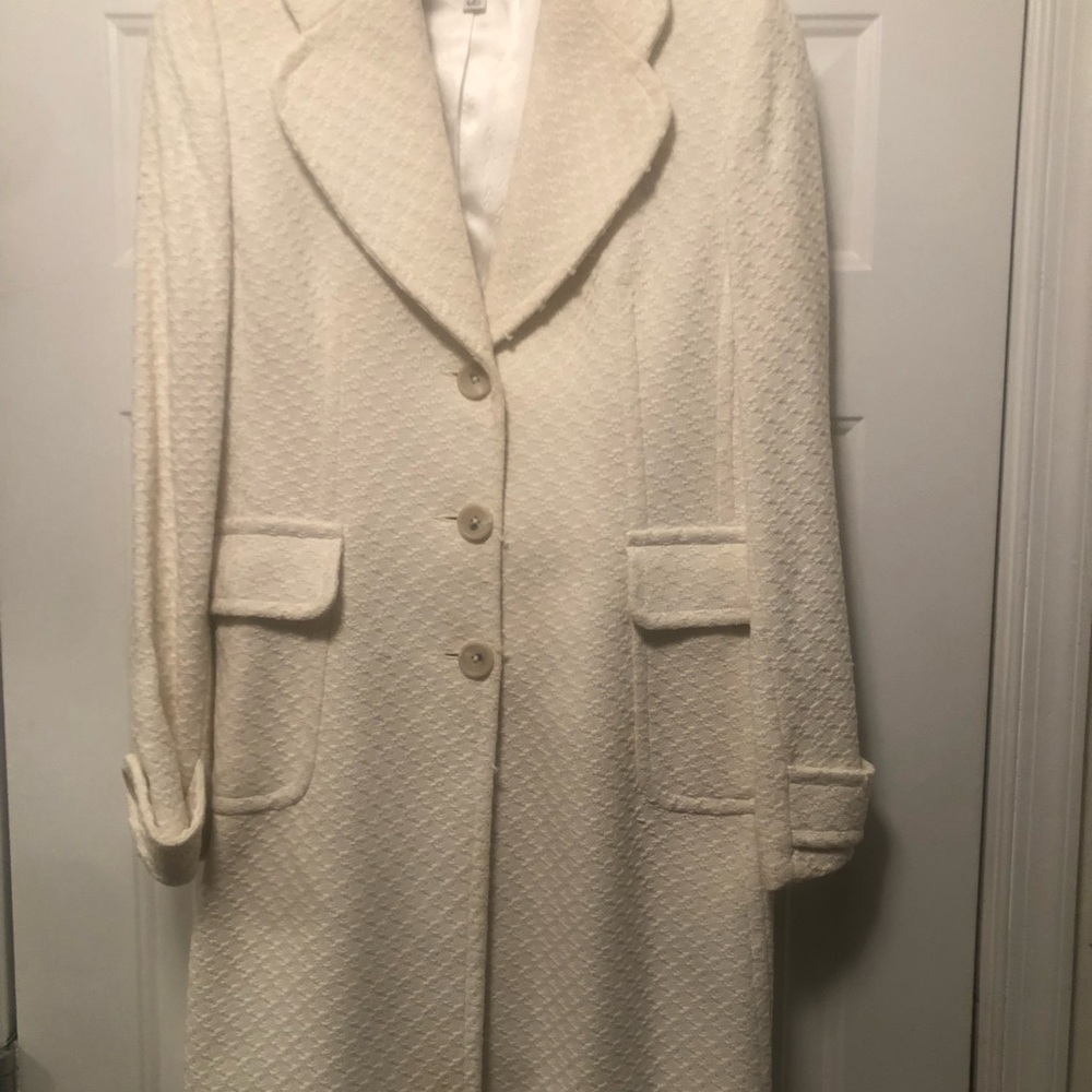 Banana Republic Ivory Textured Trench Coat